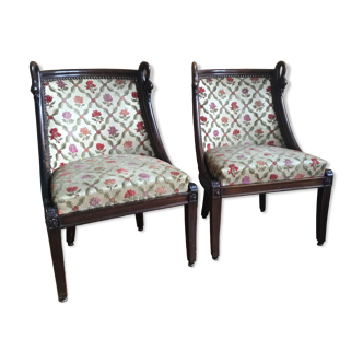 Pair of gooseneck gondola chairs