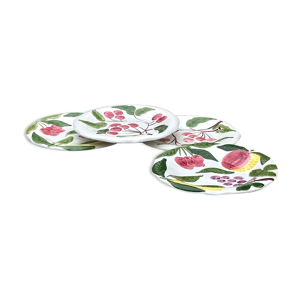 Assiettes décor fruit peint à