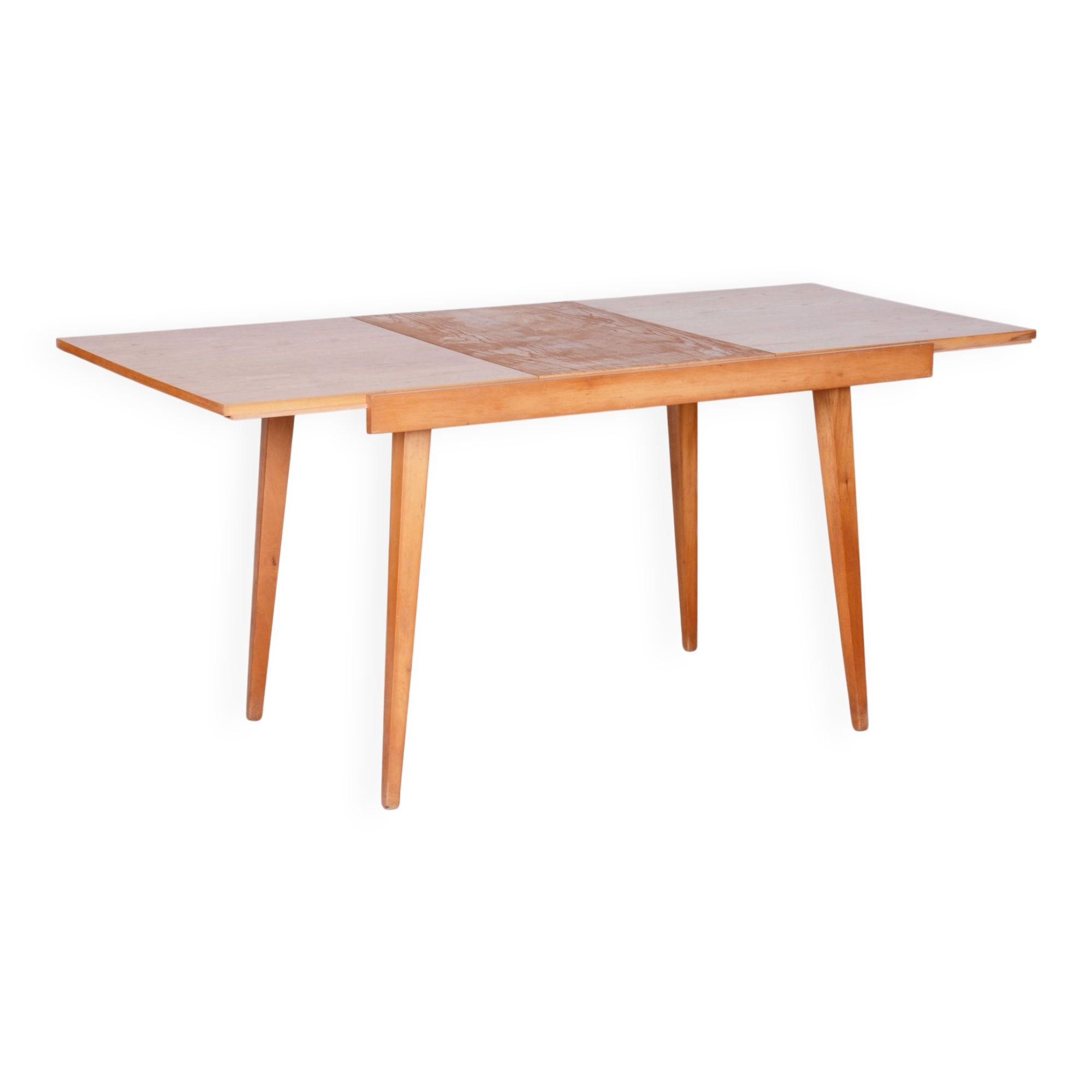 Mid-Century Czech Extendable Table in Beech and Ash attributed to Tatra Pravenec, 1950s
