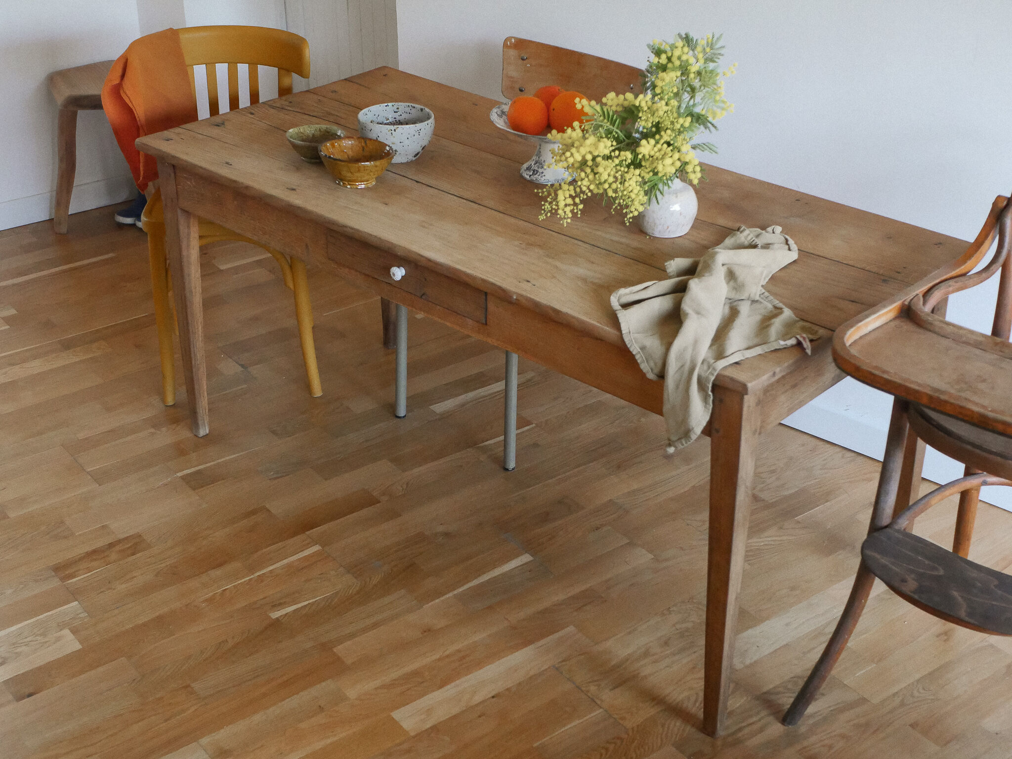 Solid oak farmhouse table