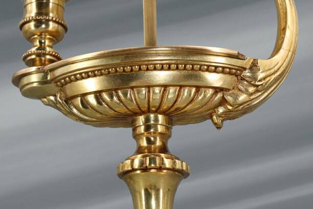Directoire Style Gilt Solid Bronze Bouillotte Lamp "Lucien Gau"