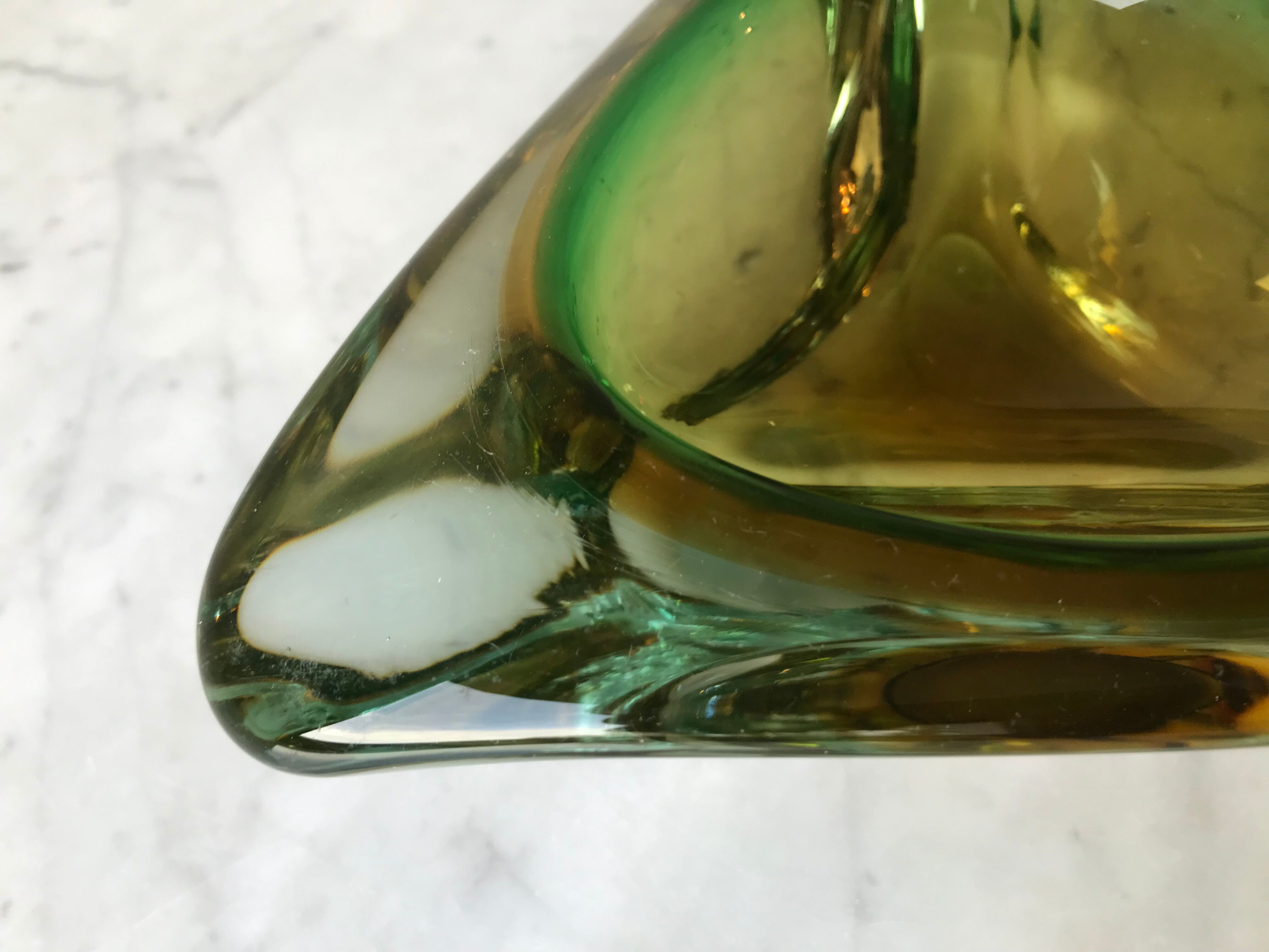 Empty pocket or ashtray of Murano "Sommerso" - Italy, 1970s.
