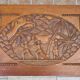 Pair of Malagasy nesting tables in carved wood, signed, m.o.f, 1955