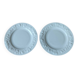 Lot de 2 assiettes porcelaine Limoges décor Riviera