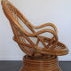 Fauteuil rotin pivotant