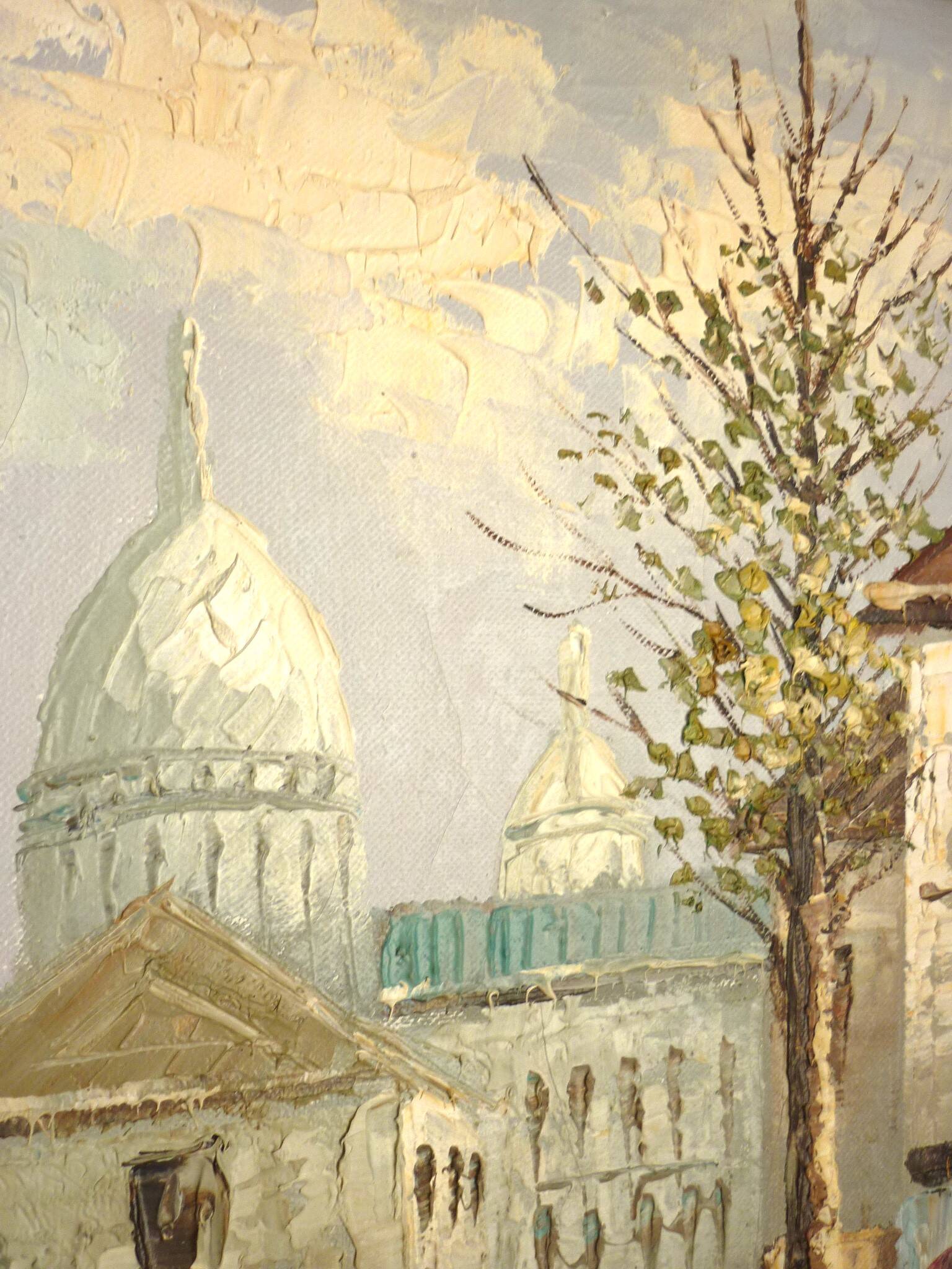 Painting, oil on canvas, Paris Place du Tertre Montmartre, signed Billings