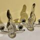 Pair of Glass and Metal Candlesticks Design 1970