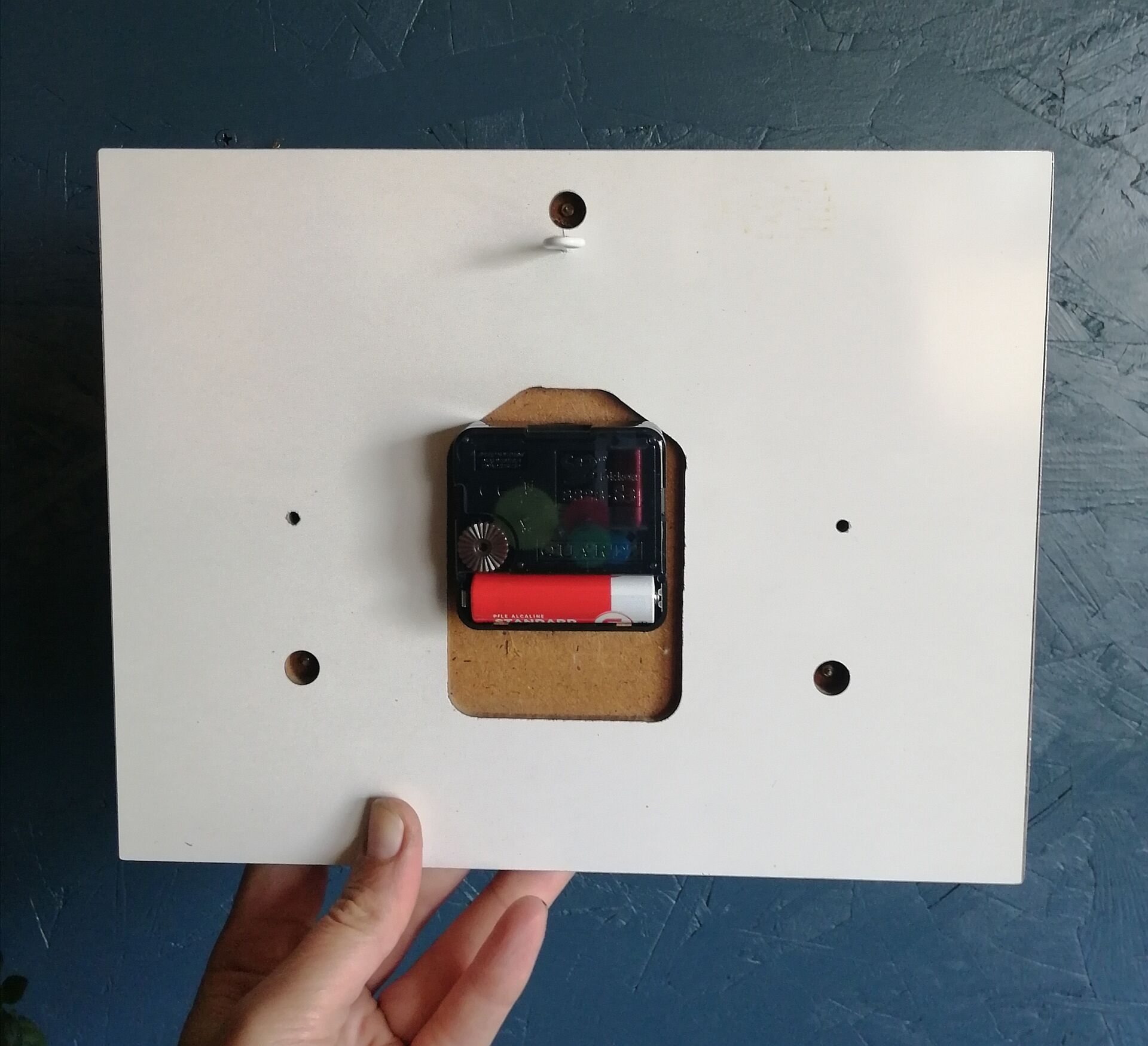 Vintage silent rectangular wall clock "Jaz Terracotta"