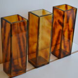 3 vases vintage 80's plexiglas écaille de tortue