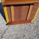 Armchair of the 70s velvet base sleigh in solid mahogany