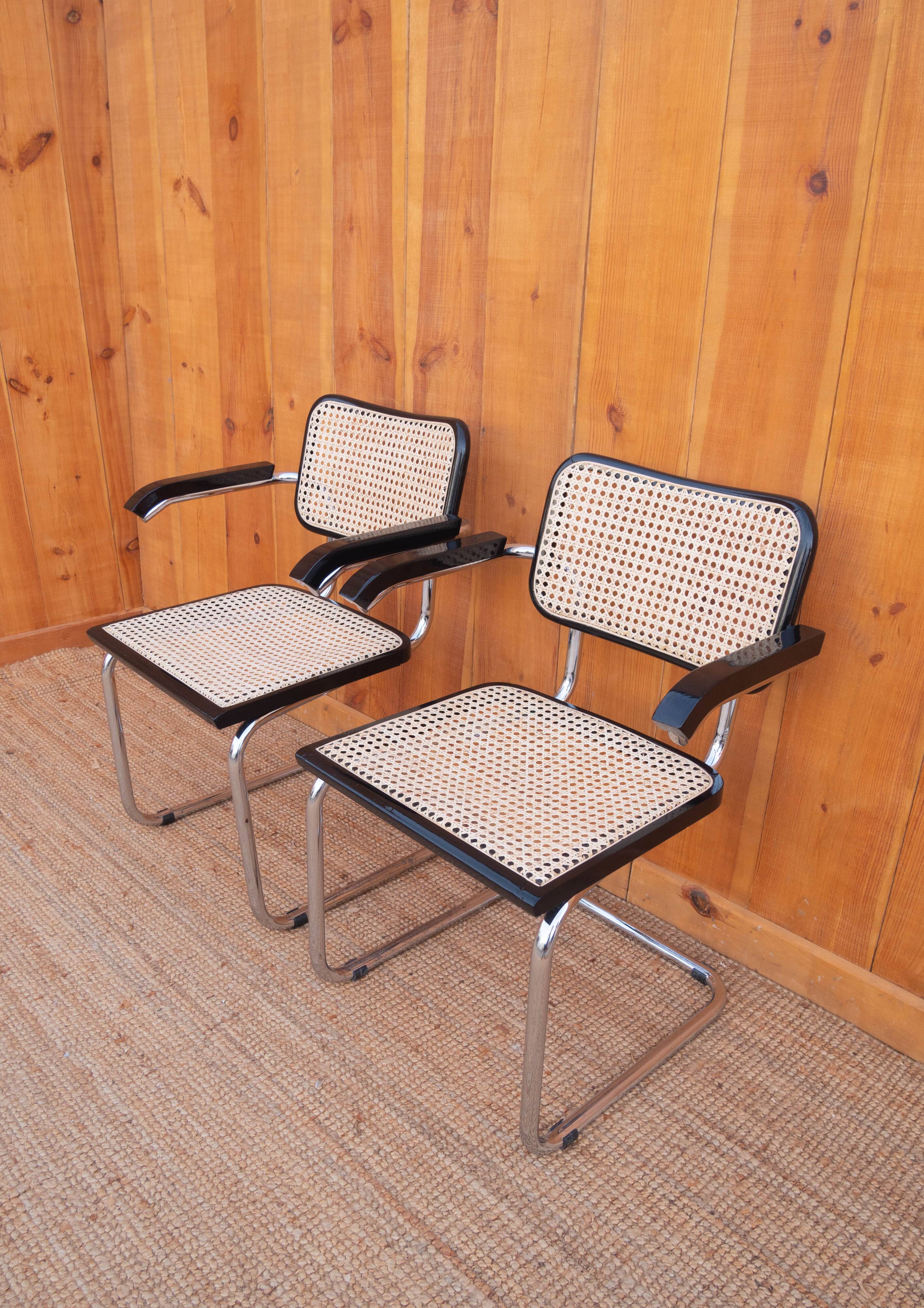 Pair of Cesca B64 armchairs by Marcel Breuer