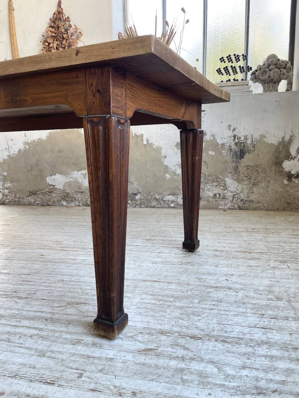 Solid oak farmhouse table 185cm