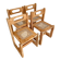 Ensemble de 4 chaises en bois et cannage - années 1960-70