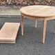 Table à manger scandinave extensible rénovée en chêne 110cm du XXème