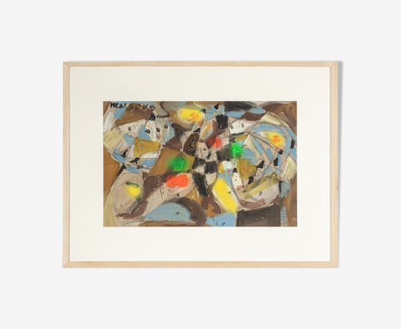 Fragmentation colorée, Gouache sur papier épais, 81 x 61 cm