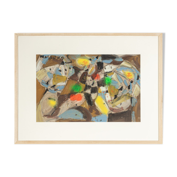 Colorful Fragmentation, Gouache on thick Paper, 81 x 61 cm