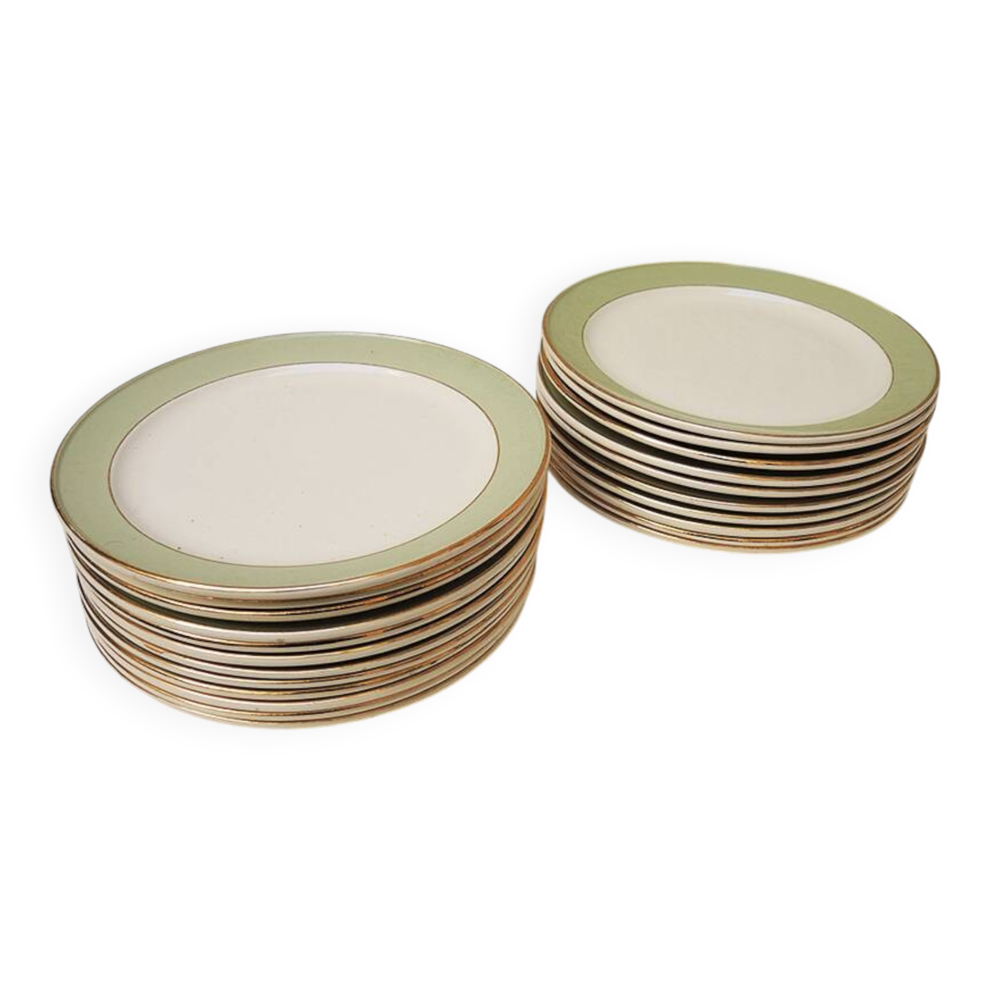 22 Antique Villeroy & Boch Celadon Dinner Plates