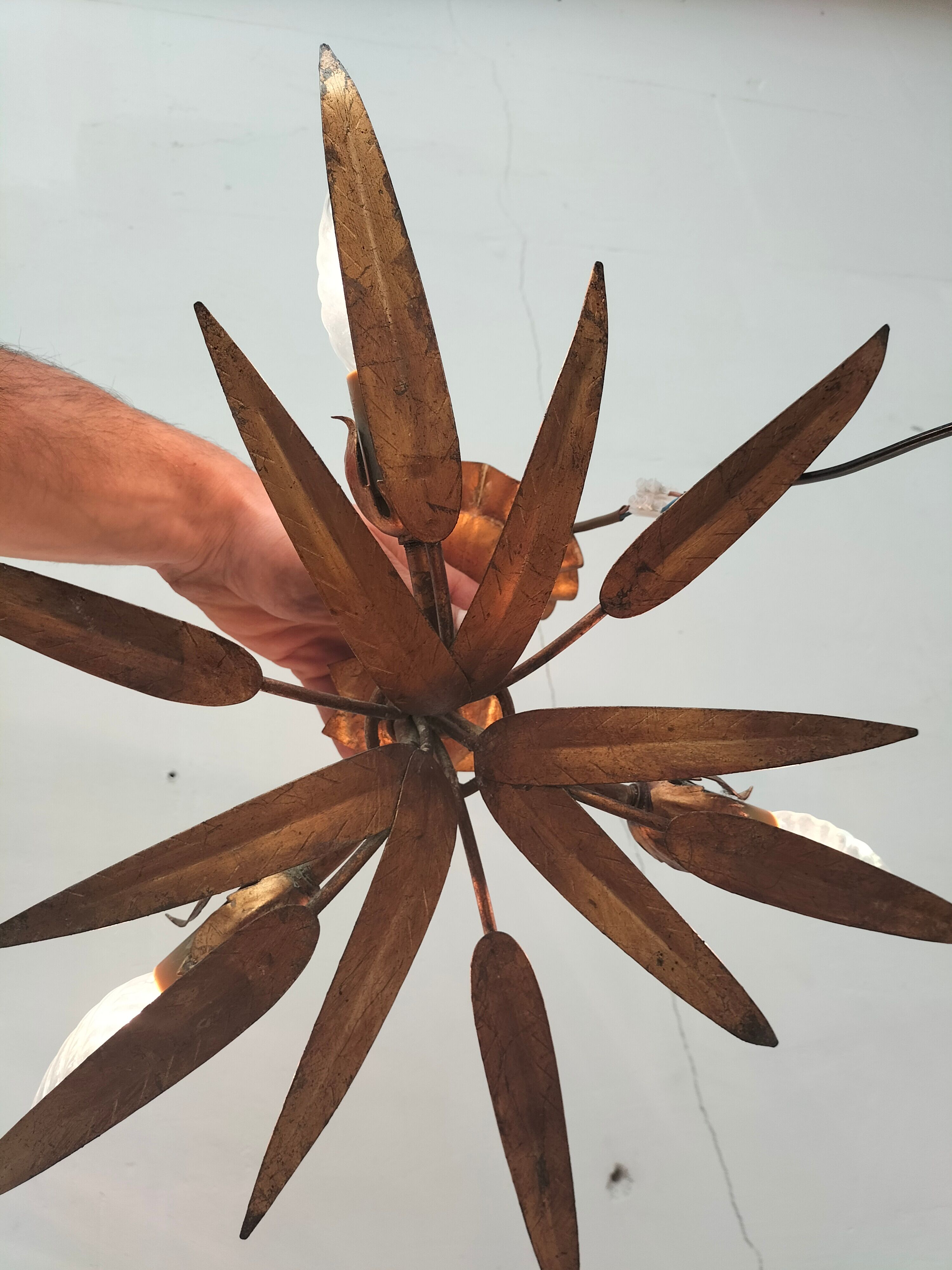 Golden leaf chandelier