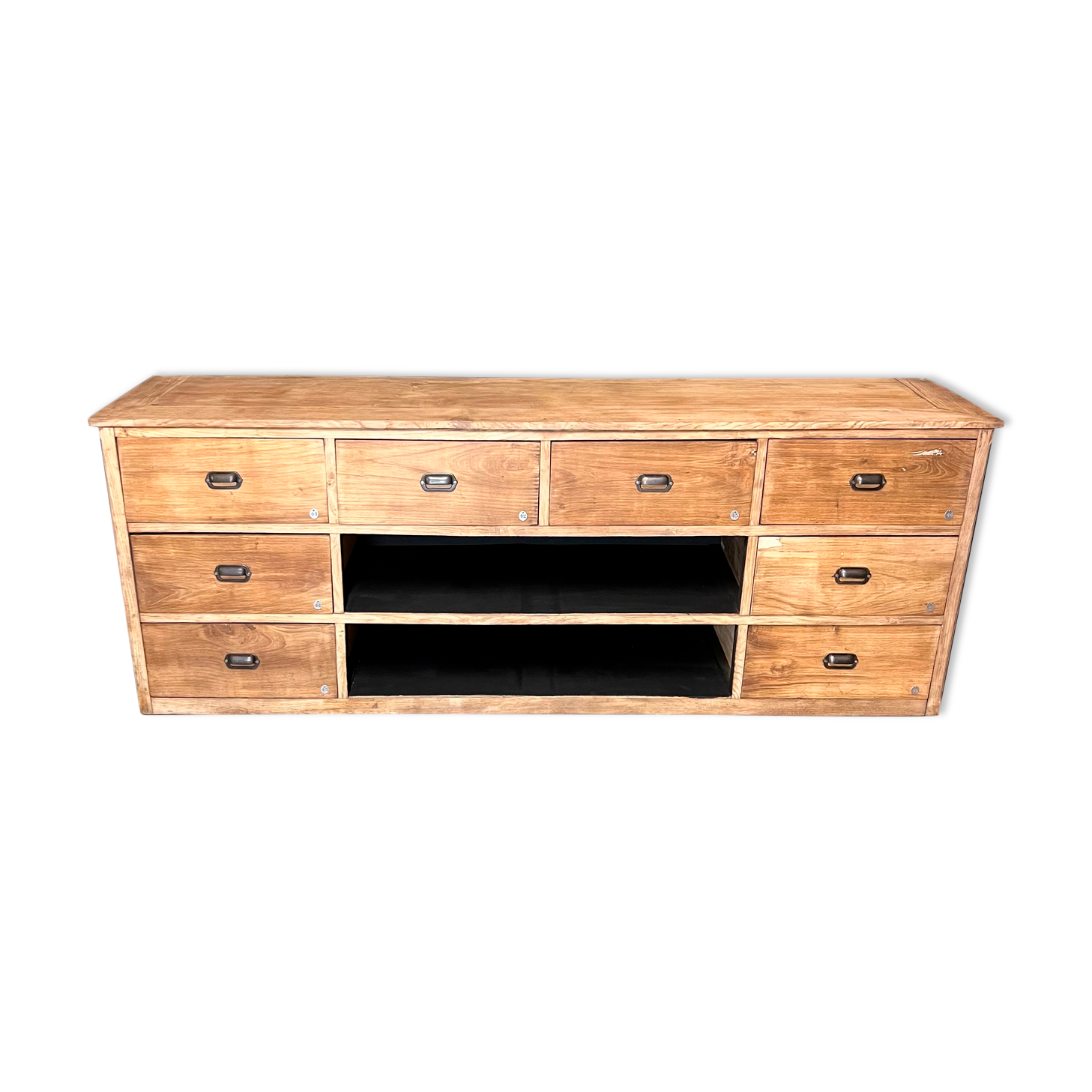 Old piece of trade furniture with chestnut drawer