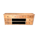 Old piece of trade furniture with chestnut drawer