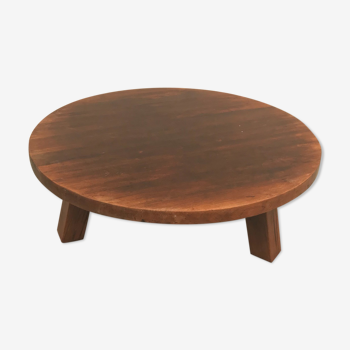 Table basse ronde en chêne rustique