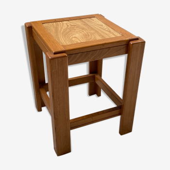 Solid elm stool Maison Regain