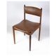 Set of 6 Chairs of Danish Design Made of Solid Rosewood with Brown Leather