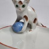 Empty bath pocket decorated kitten "Pfeffer Porzellan" 1930-40 years