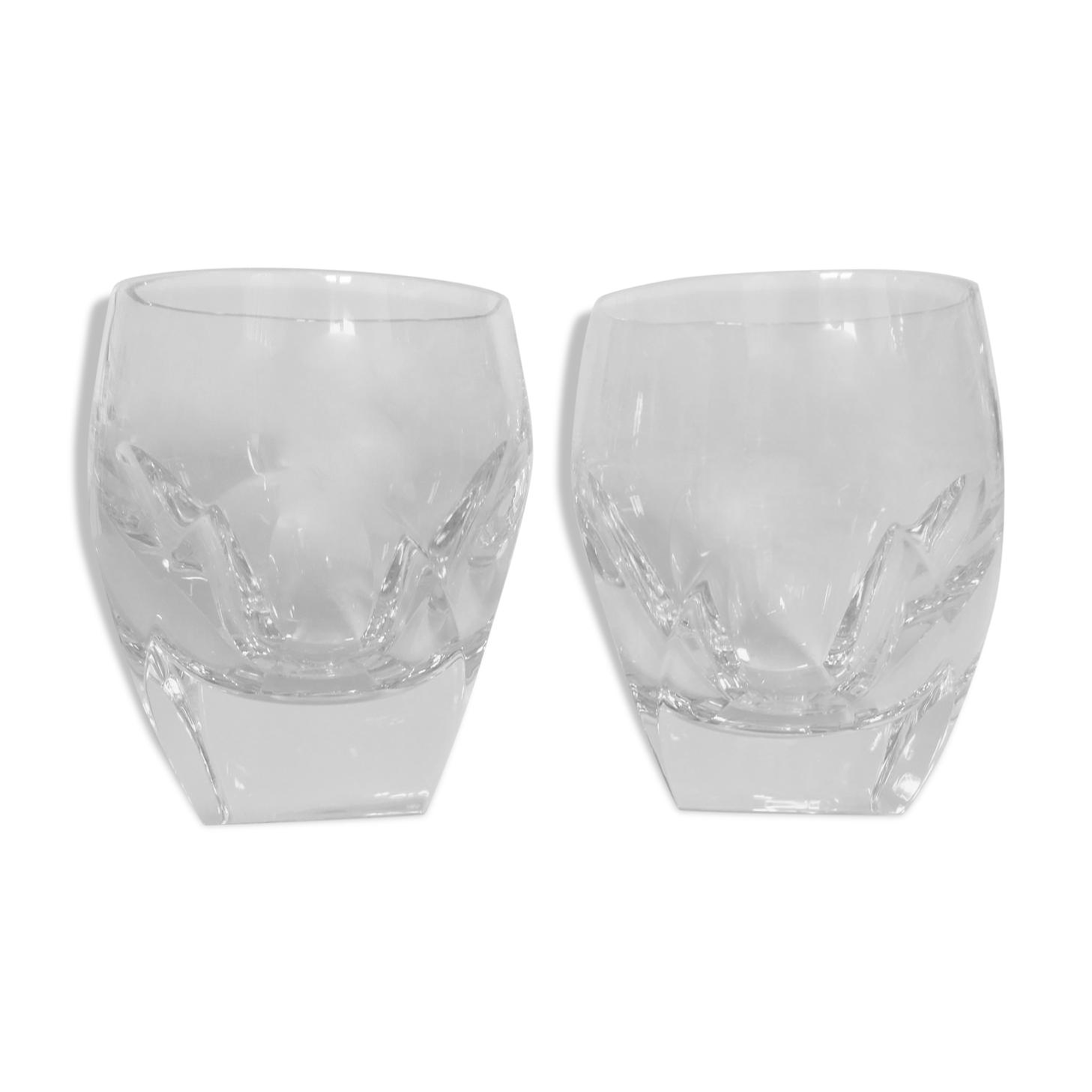 1960 crystal cup glasses ringing with cut-outs