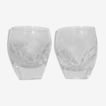 Verres gobelets en cristal sonnant à pans coupés 1960