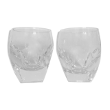 1960 crystal cup glasses ringing with cut-outs
