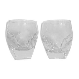 1960 crystal cup glasses ringing with cut-outs