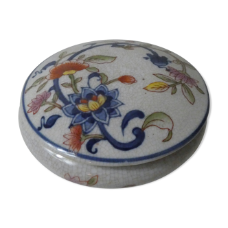 Bonbonnière en faience polychrome vintage