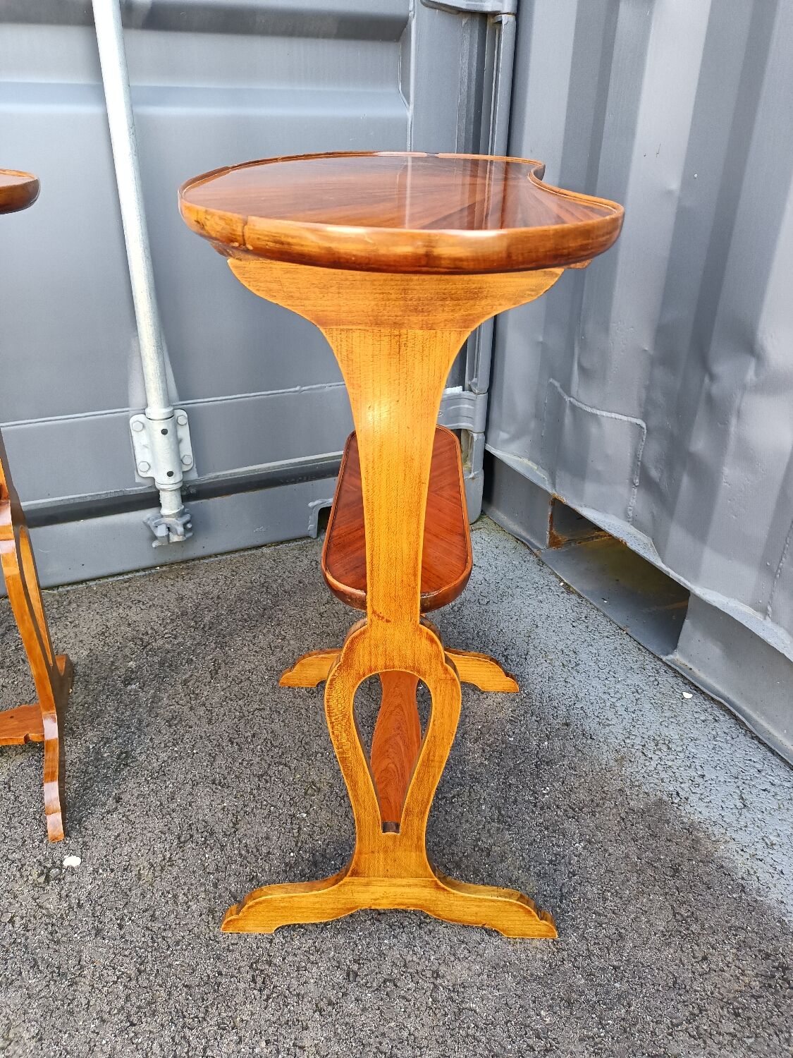 Pair of bedside tables in antique marquetry Louis XVl