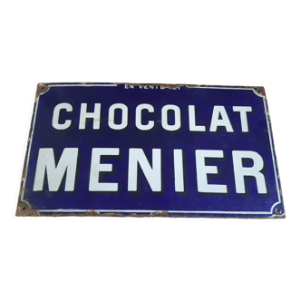 Enamelled plate chocolat menier