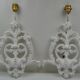 Pair of white patinated wood wall lamps