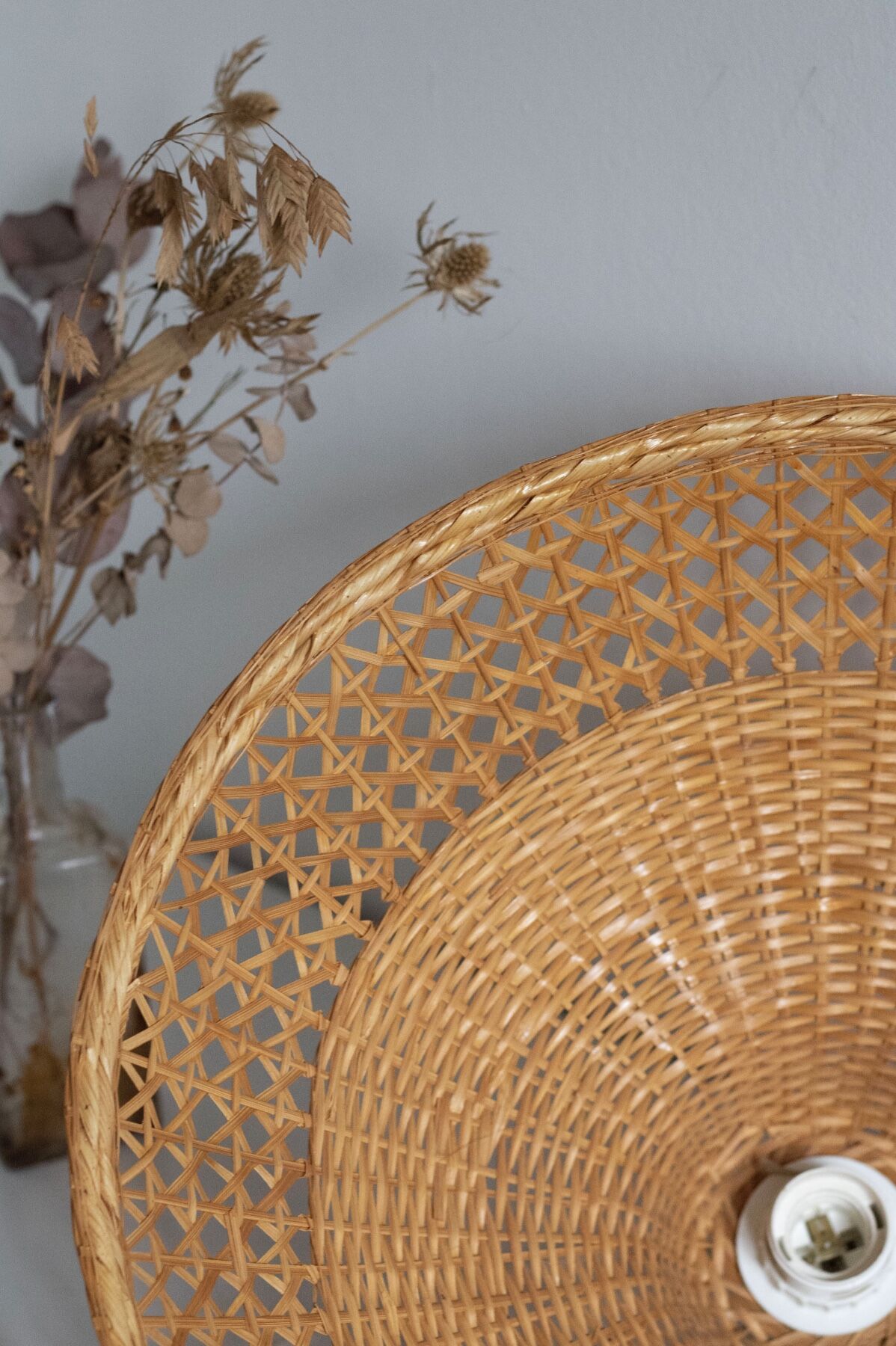 Vintage rattan wicker pendant lamp