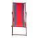 Vintage folding wooden deck chair with red and green striped canvas from the 1970s.