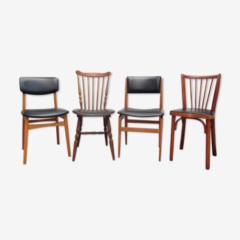 Set of 4 chairs mismatched scandinavian style