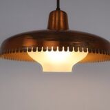 Vintage copper and glass pendant lamp by Jørn Utzon, 1940s