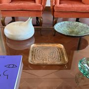 Modern solid brass tray / vide poche, Atelier Ventrella Italy 1980s