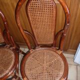 Pair of vintage bamboo rattan chairs