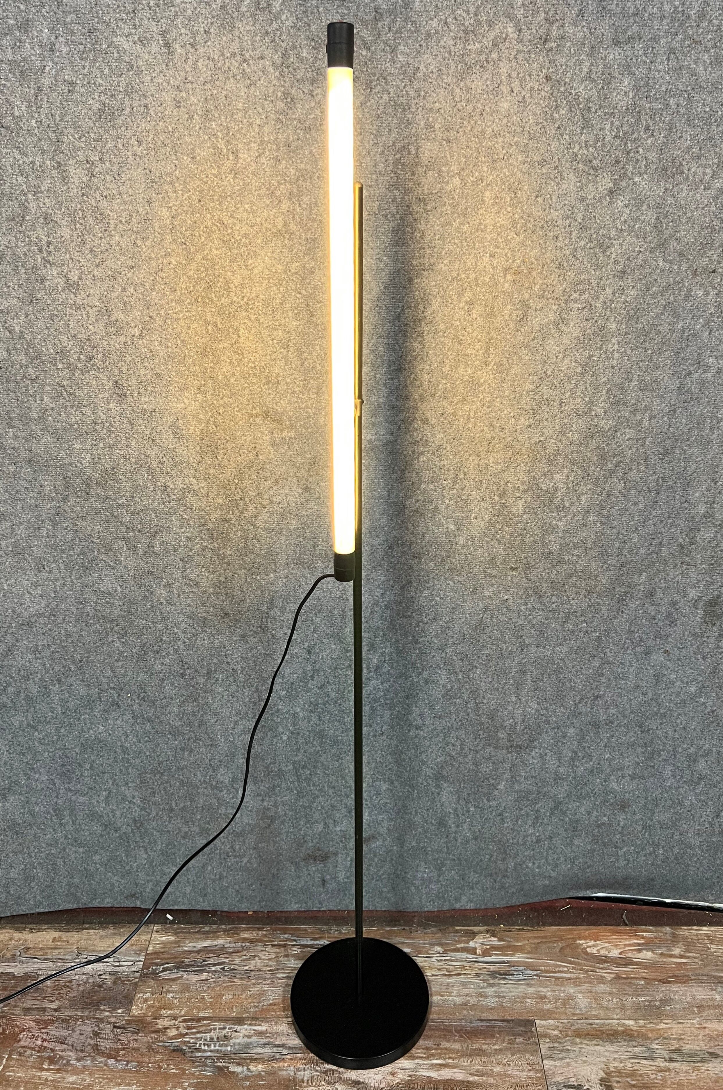 Vintage Italian neon lamp in black iron