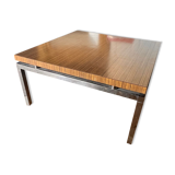 Coffee table chrome base and teak top from the 70s