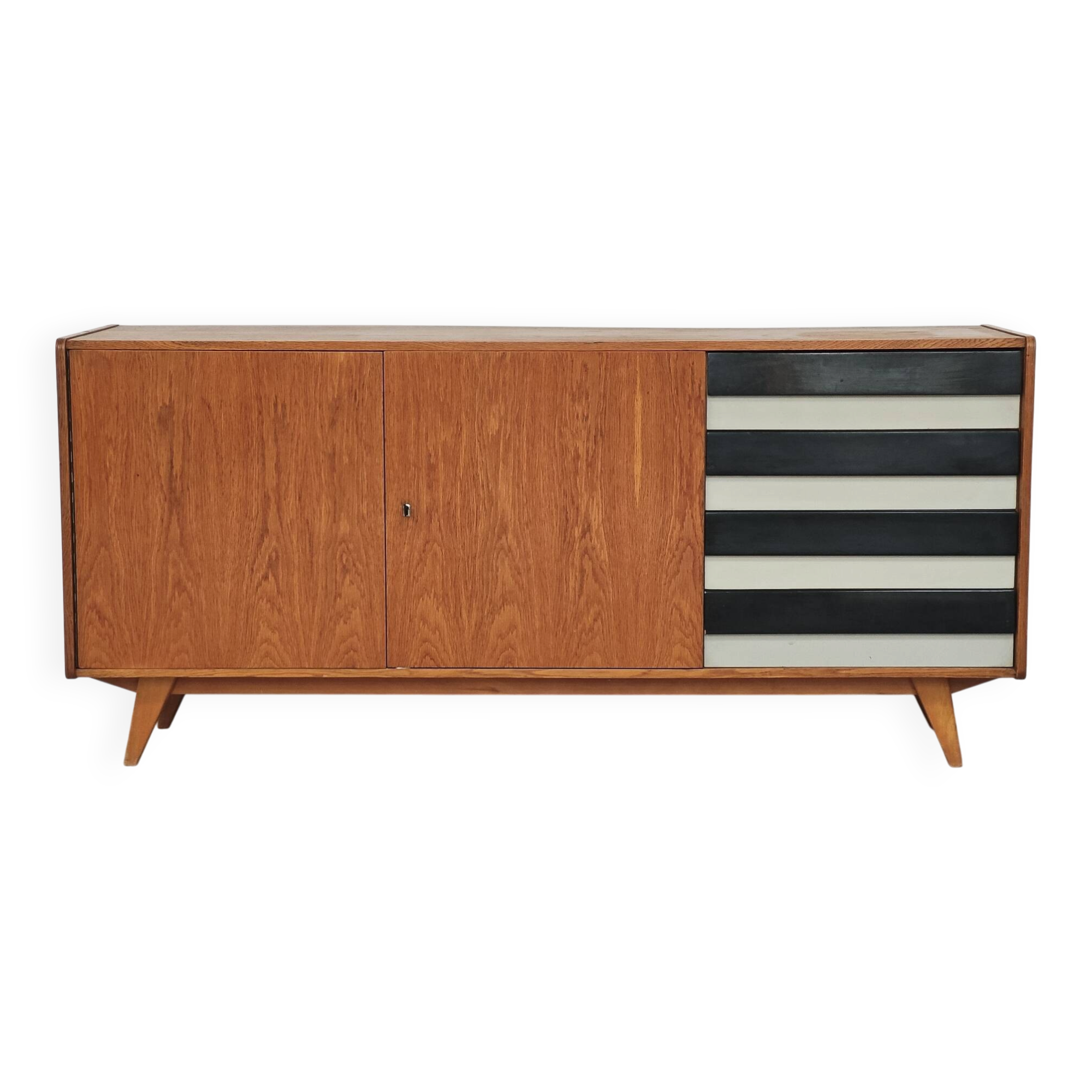 Enfilade U460 in white and black by Jiri Jiroutek for Interier Praha 1960