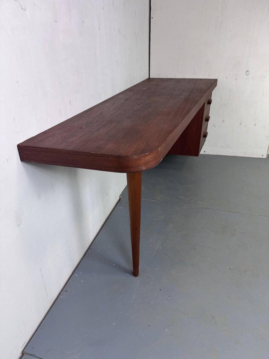 Danish modernist desk in teak, 1950s