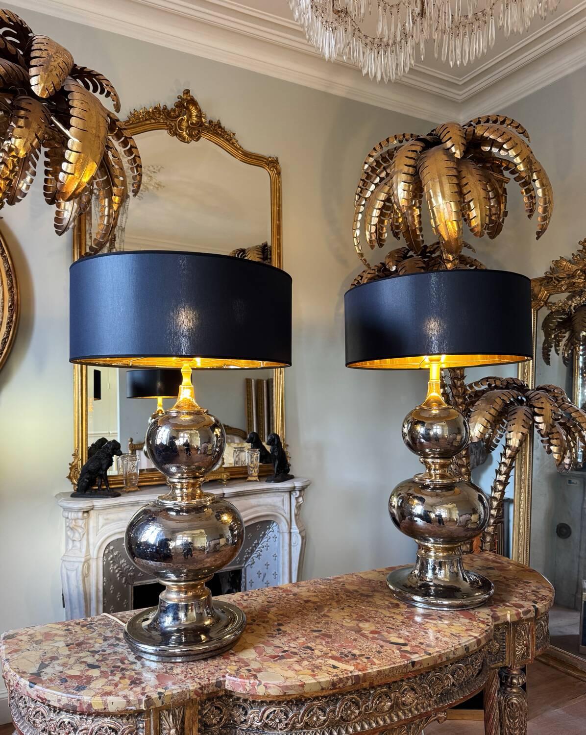 Pair of ceramic lamps from the 1970s - 20th century