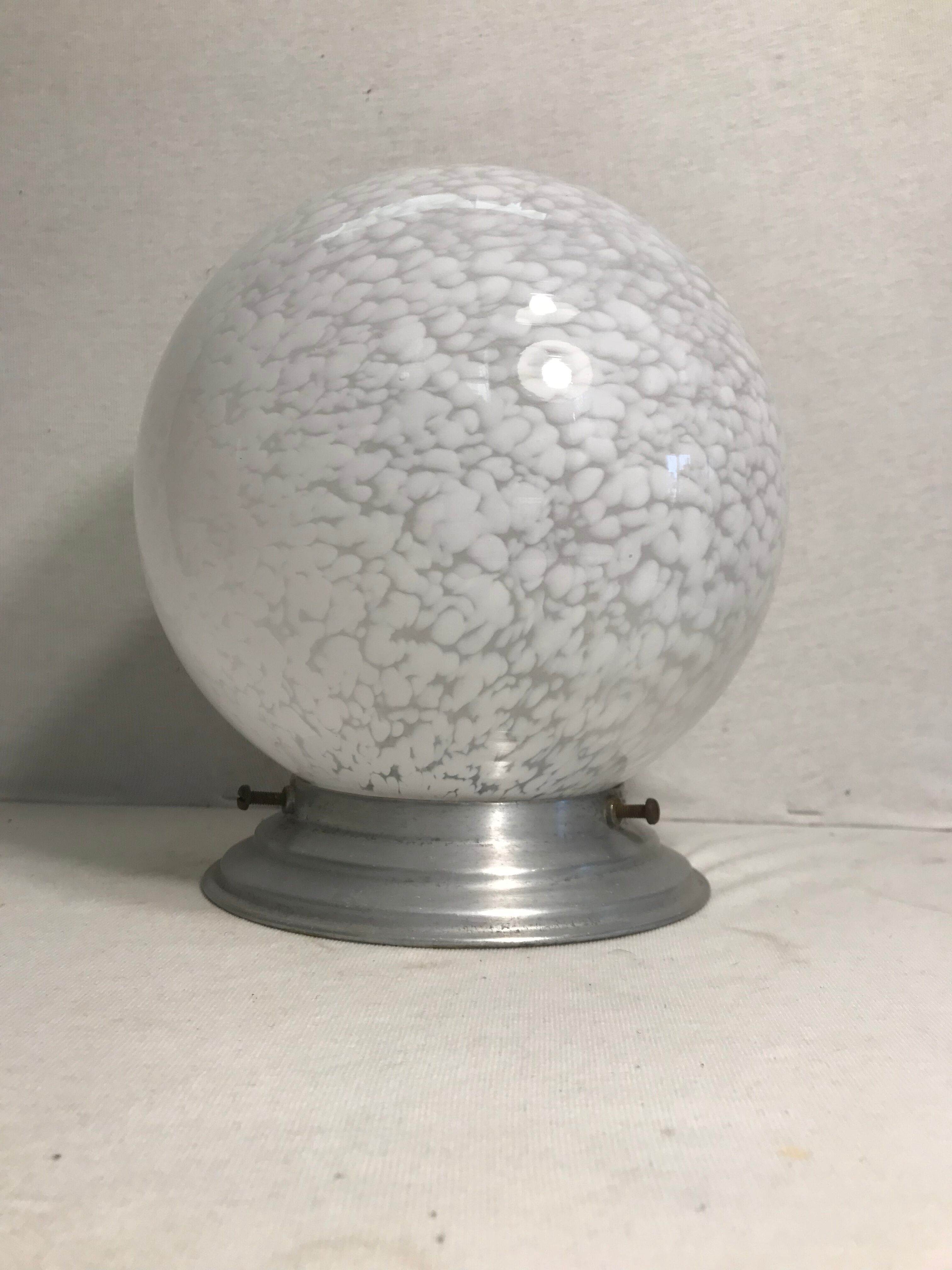 Old ceiling lamp ball white glass