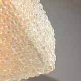 Vintage Textured Glass Chandelier: Mid-Century Kalmar Style Pendant Light