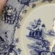 2 Antique Gilman Sacavem Statue Dinner Plates / Serving Dishes